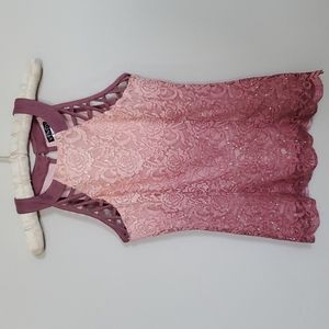 Pink and mauve ombre  lace halter top.